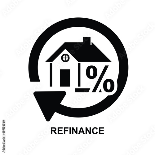 Mortgage refinance icon isolated on background vector illustration.