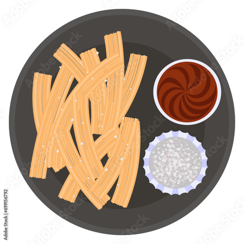 Fried Tejeringos sprinkled with sugar concept, Calentitos street Food vector icon design, delicious food symbol, authentic local dishes sign, domestic cuisine stock illustration