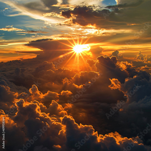 shining sun above the clouds
