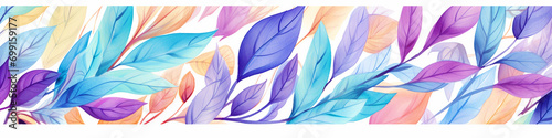 Colorful leaves in watercolor effect background - ai generative