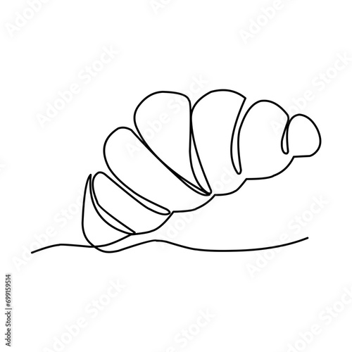 croissant continuous line art