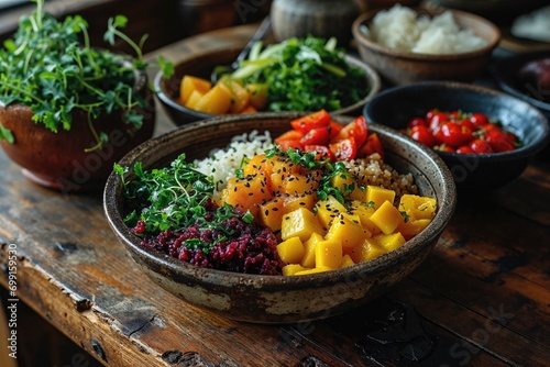 Buddha bowl, healthy and balanced food