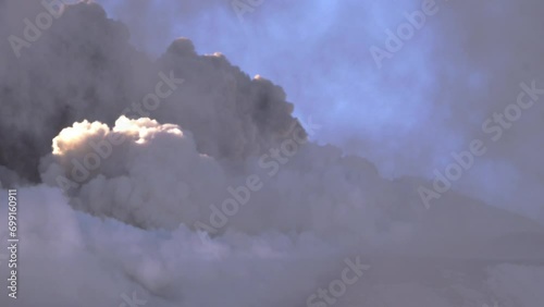 Etna Eruption in Sicily. Lava flow 