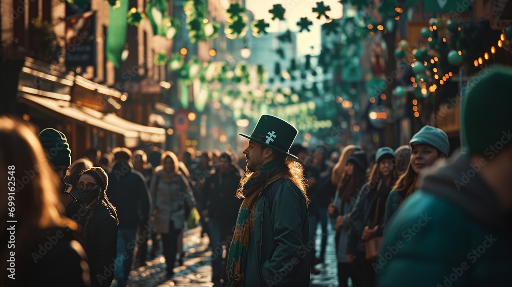 Fototapeta premium St. Patrick's Day Celebration in the City