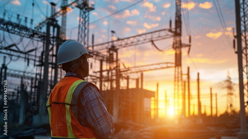 Engineer team in uniform are safety survey of the oil refiner industry Engineer team in uniform are safety survey of the oil refiner industry