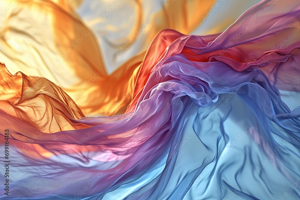 Obraz premium Elegant Light Silk on Dark Background: Transparent and Smooth