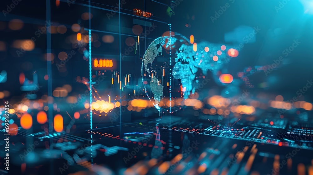chart of investment financial data. Graph stock market with rising candlesticks. chart of investment financial data. Graph stock market with rising candlesticks.