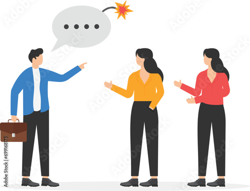Troublemaker at work office Business crisis vector concept


