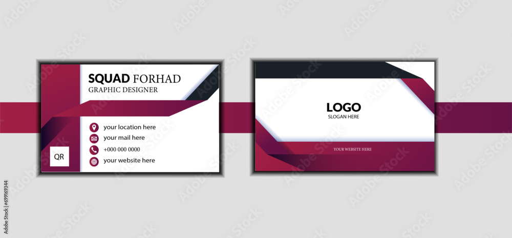 minimalist   layout Personal visiting card with company logo.