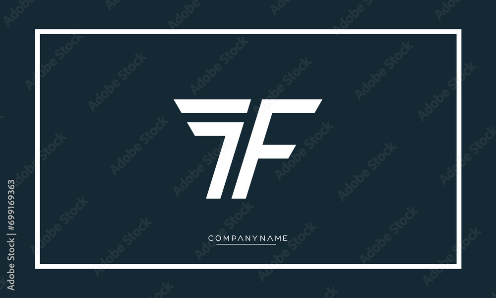 Obraz premium TF or FT Alphabet letters logo monogram
