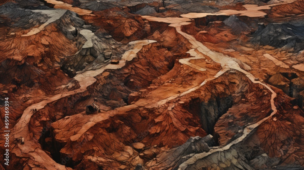 landscape scarred by strip mining, emphasizing the environmental impact generative ai landscape scarred by strip mining, emphasizing the environmental impact generative ai