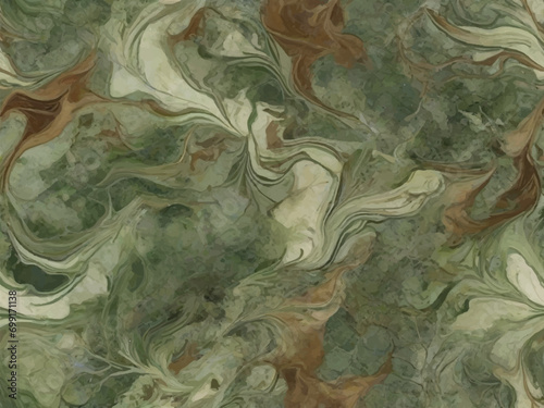 Ethereal Mossy Forest Marble: Enchanting Organic Nature Design