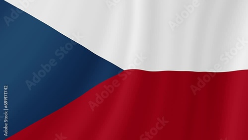 Czech Republic Waving Flag. Realistic Flag Animation.  photo