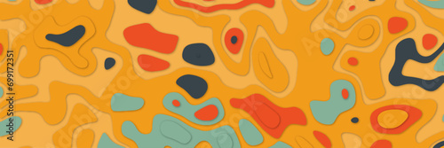 Papercut multi layers 3D color texture vector background. Abstract topography concept design or flowing liquid illustration for website template. Smooth origami art shape paper cut