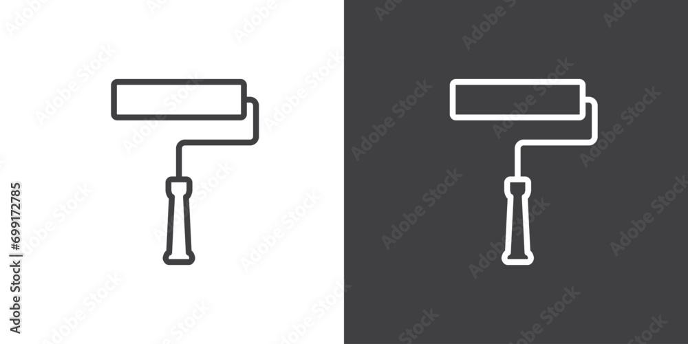 Simple icon line of roller brush, roller brush icon vector illustration. Simple icon line of roller brush, roller brush icon vector illustration.