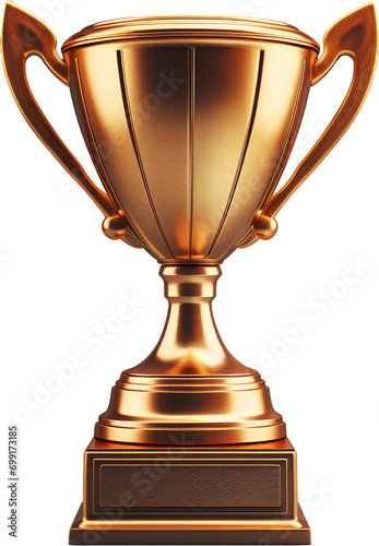 Golden Premier League trophy isolated on transparent background. PNG