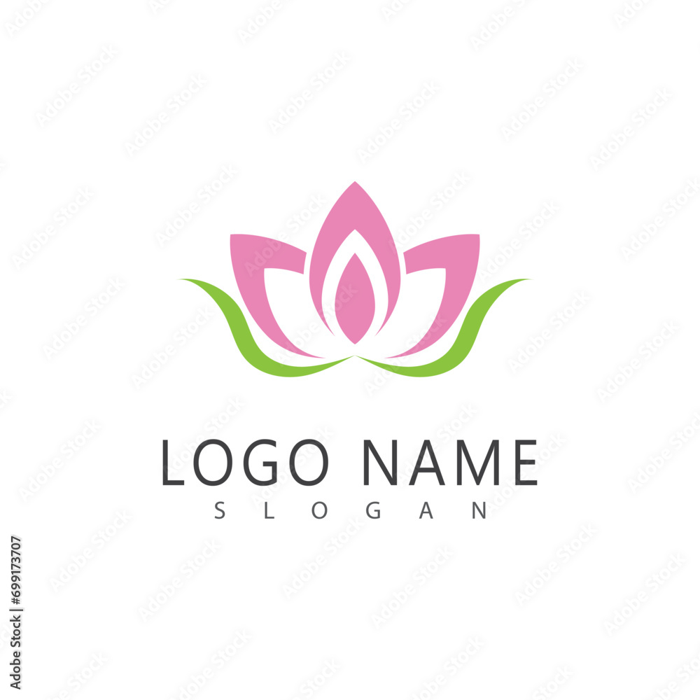 Fototapeta premium Lotus logos vector template symbol element nature