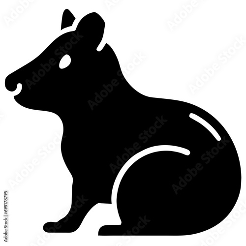 Hamster with a ghostly figure vektor icon illustation