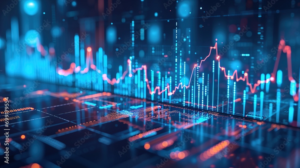 Stock market investment trading graph in graphic concept suitable for financial investment or Economic trends business idea Stock market investment trading graph in graphic concept suitable for financial investment or Economic trends business idea