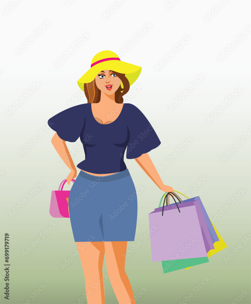 Brunnete girl holding a lot of shopping bags Brunnete girl holding a lot of shopping bags