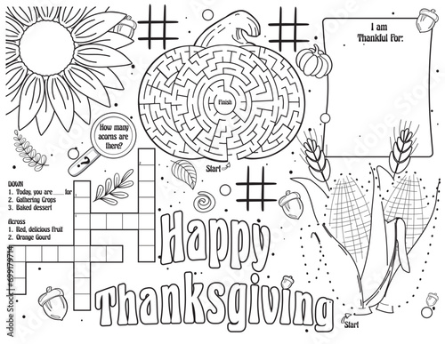 Thanksgiving Activity Page for Children 