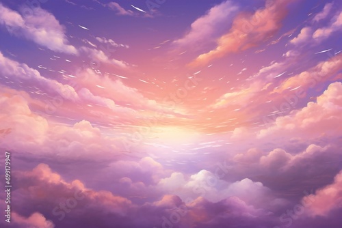 Beautiful purple sky with clouds background