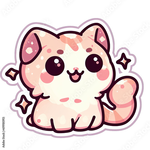 Generative AI Cute Little Cat Sticker, cute little cat sticker, Adorable little cat stickers, Little Cat Sticker, funny cat stickers, adorable little kitty cat stickers 