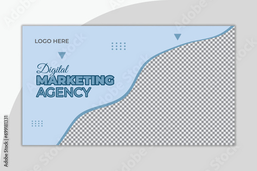 you tube video thumbnail or web banner template for business video