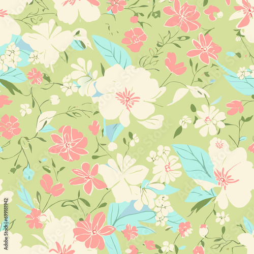 seamless pattern with leaves © donwi