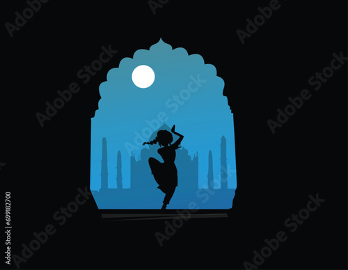 classical dance of female silhouettes
