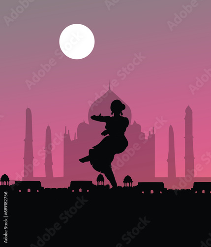 classical dance of female silhouettes