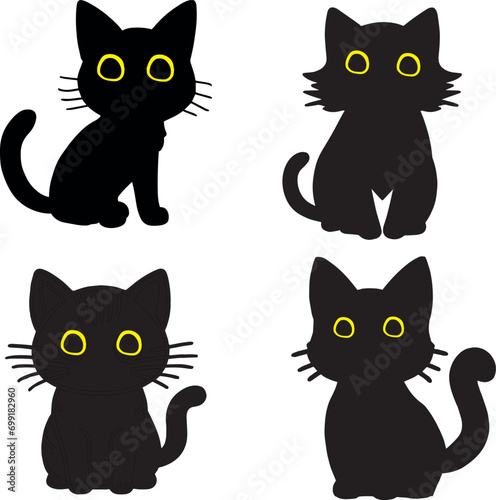 Black Cat Vector Cat Silhouette image