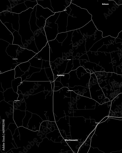 Coventry Rhode Island Map, Detailed Dark Map of Coventry Rhode Island