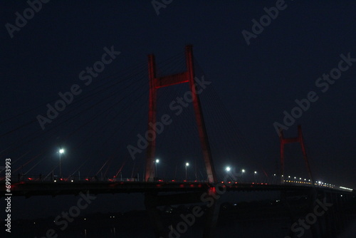 Evening at yamuna river bridge in prayagraj(allahabad) photo