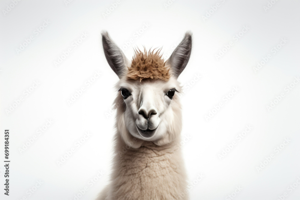 Llama Close-Ups, White Backdrop