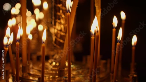 Religion fire candle church burn symbol background holiday night evening photo
