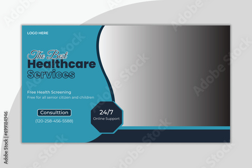 Vector medical healthcare you tube thumbnail and banner template