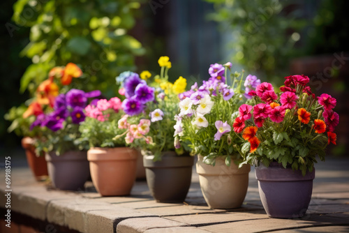 Vibrant Potted Garden Blooms