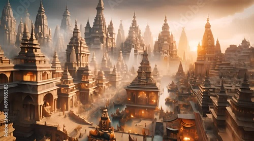 Ancient Hindu City of Dwarka in India Mythology photo