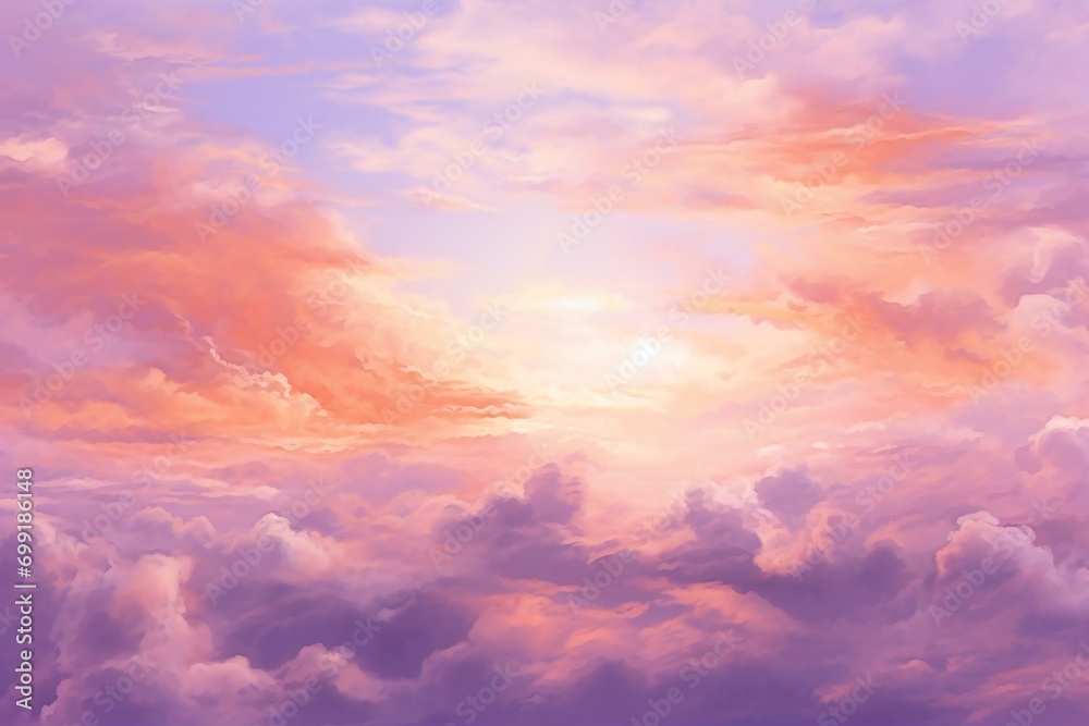 Sunset sky background with tiny clouds,