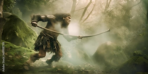 Neanderthal Ancient Human Hunting photo