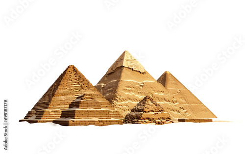 Iconic Pyramids of Giza Egypt Isolated on Transparent Background