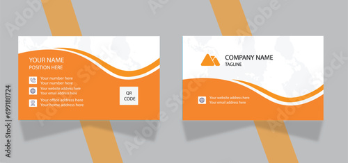 Business card design template, Clean professional business card template, visiting card, business card template.
Modern presentation card with company logo. Vector business card template. Visiting car