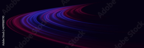 Abstract background of glowing lines. Neon lines. Laser beams. Futuristic technological style.