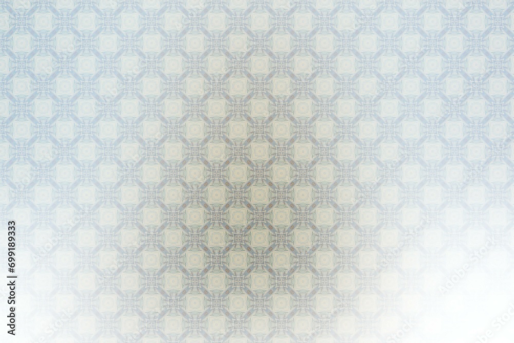 Abstract background with a pattern of blue and white hexagons on a white background
