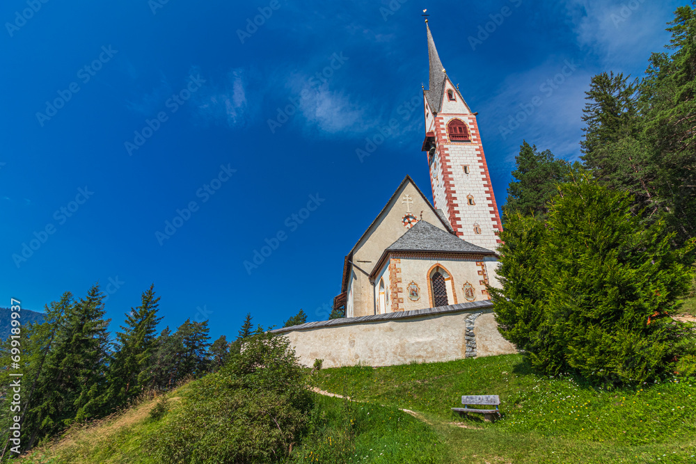 Saint Jacob church in Ortisei. South Tyrol, Italy