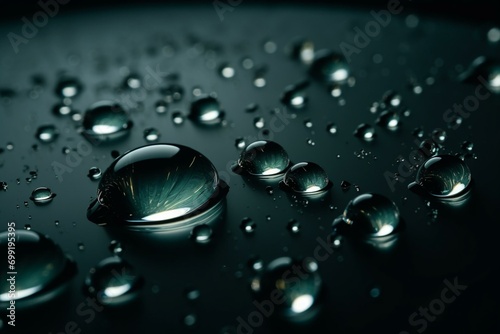 water droplets on transparent surface. Generative AI