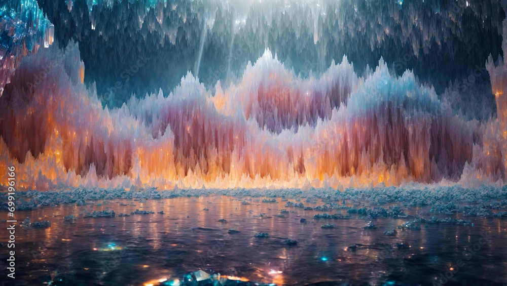 colorful crystalline wall
