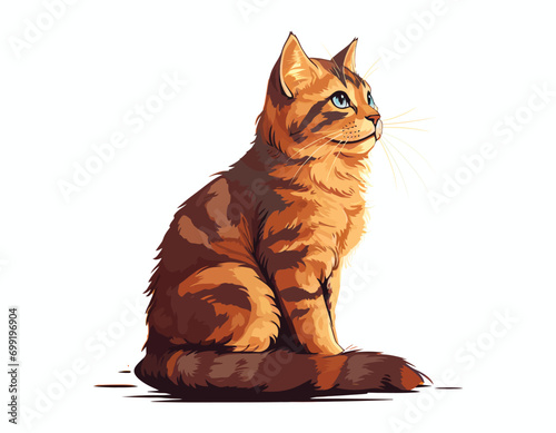 funny cat vector look at up on white background © saeede