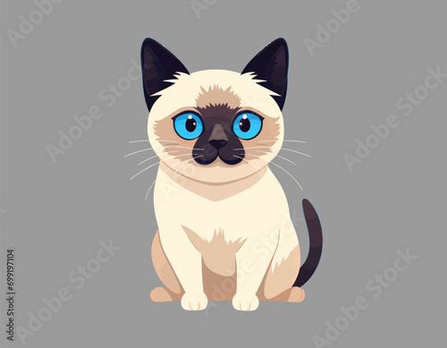 cat with blue eyes vector on isolated background © saeede